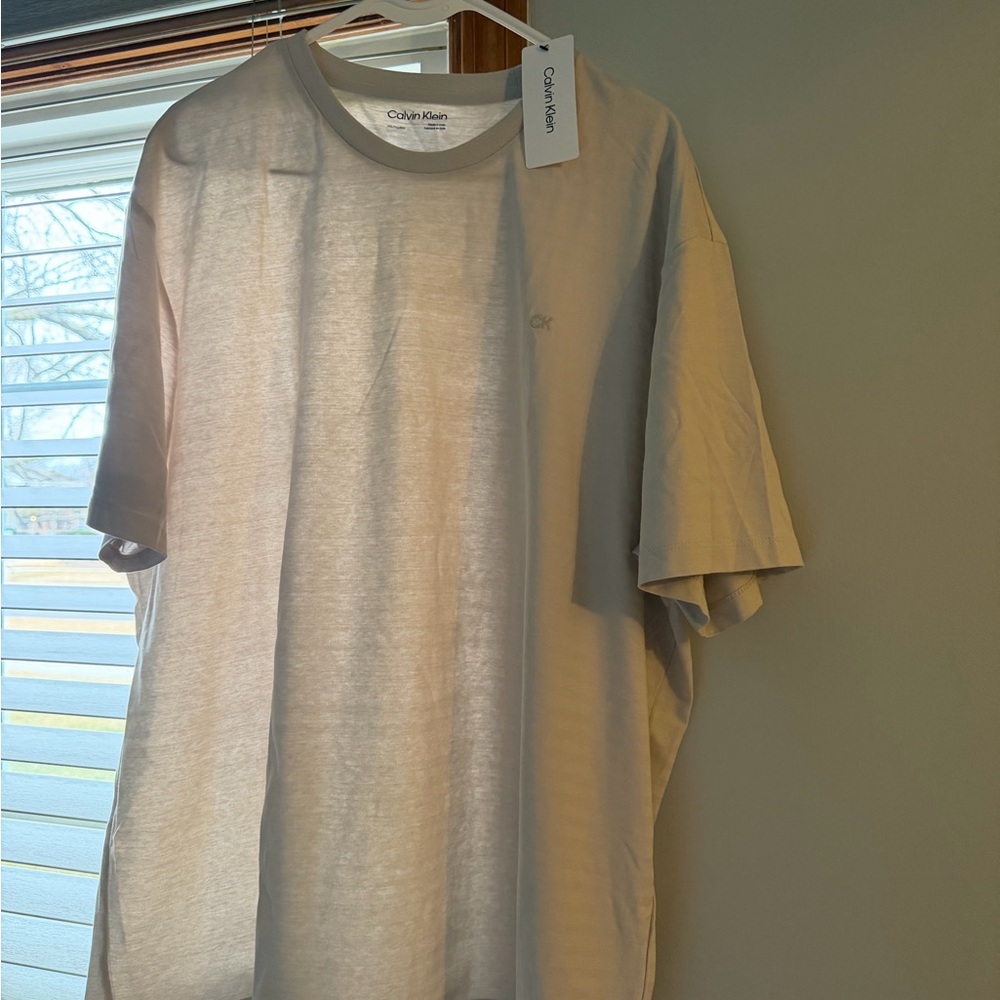 NWT - Calvin Klein Men's Light Tan Short Sleeve Tee